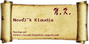 Novák Klaudia névjegykártya